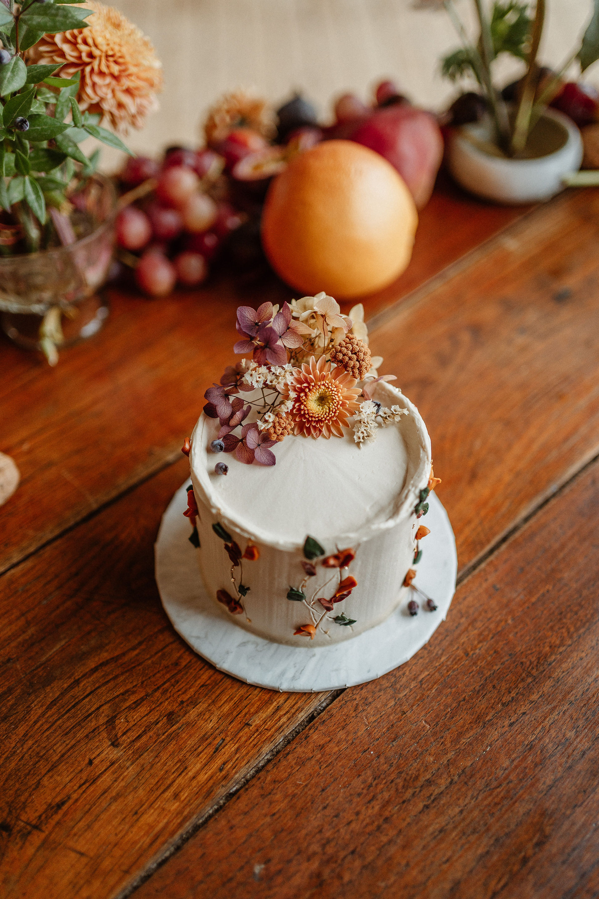 gâteau de mariage d'automne 