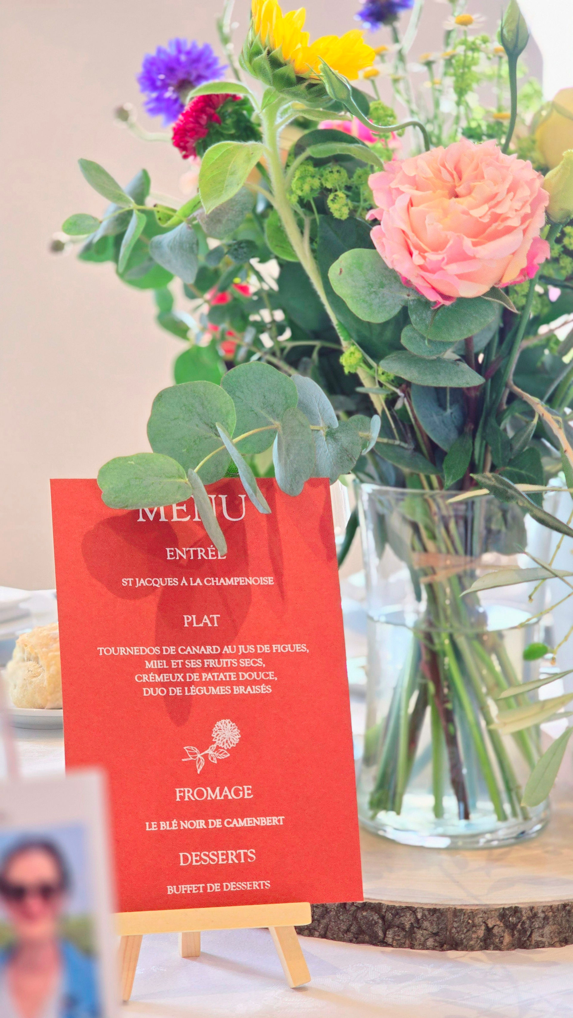 décoration de mariage menu