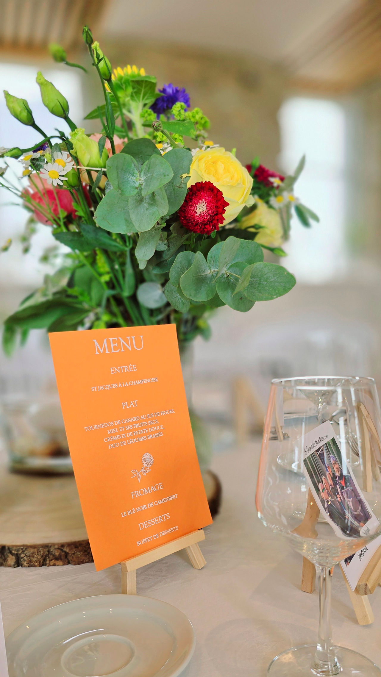 décoration de mariage menu