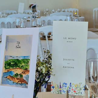 centre de table de mariage et illustration à l'aquarelle
