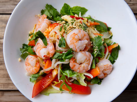 Salade fraîche céréales crevettes