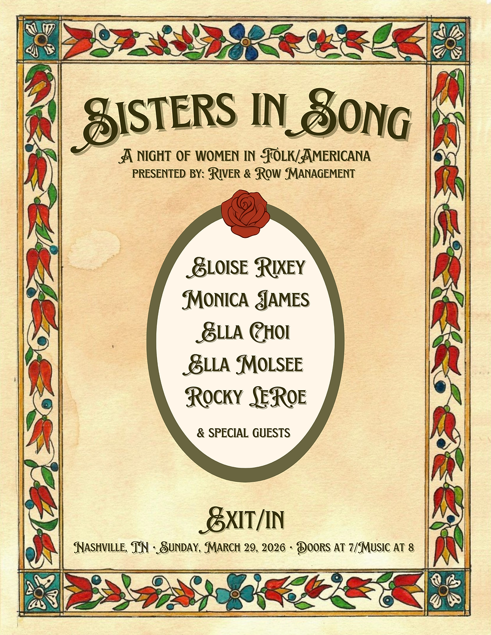 The Sisters in Song poster, designed by Annie McNamara.