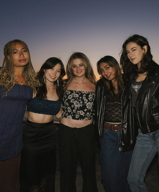 From left: Ava Mitchell, Jenny McMillan, October Allen, Ayeda Masood, and Kiri Nakagawa. Photo by Carlos Salinas. 