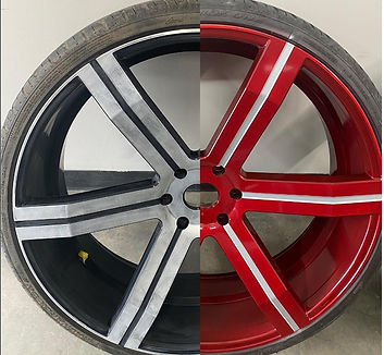 Custom alloy wheel rim refinish poder coat and paint