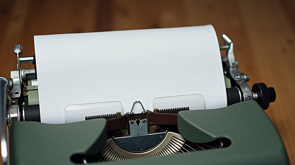 Close-up of a vintage typewriter with a blank sheet of paper