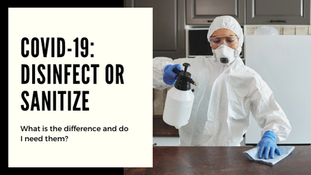 COVID 19: Differences between cleaning, sanitising and disinfecting