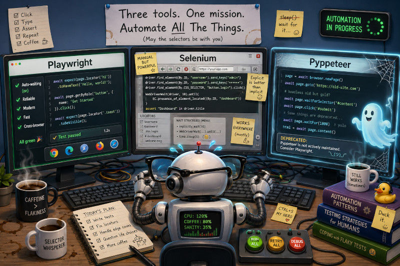 Ways to Drive a Browser — Playwright, Selenium, and the Ghost of Pyppeteer, Part I