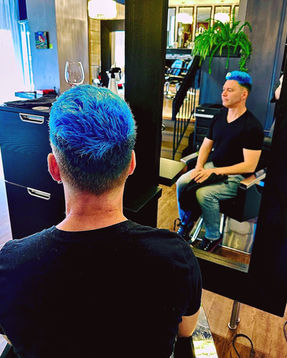 Blue mens hair colour