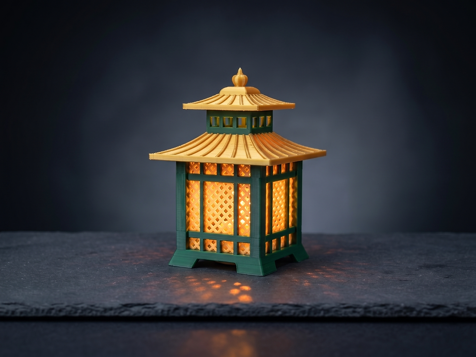 Thumbnail: Pagoda lantern illuminated with warm LED tea light