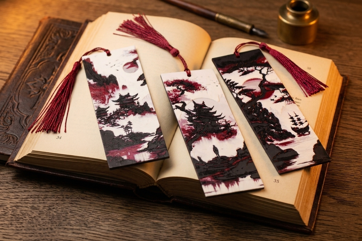 Edo | Inspiration Bookmarks | 3D Printed Book Accessory (Set 0f 3)
