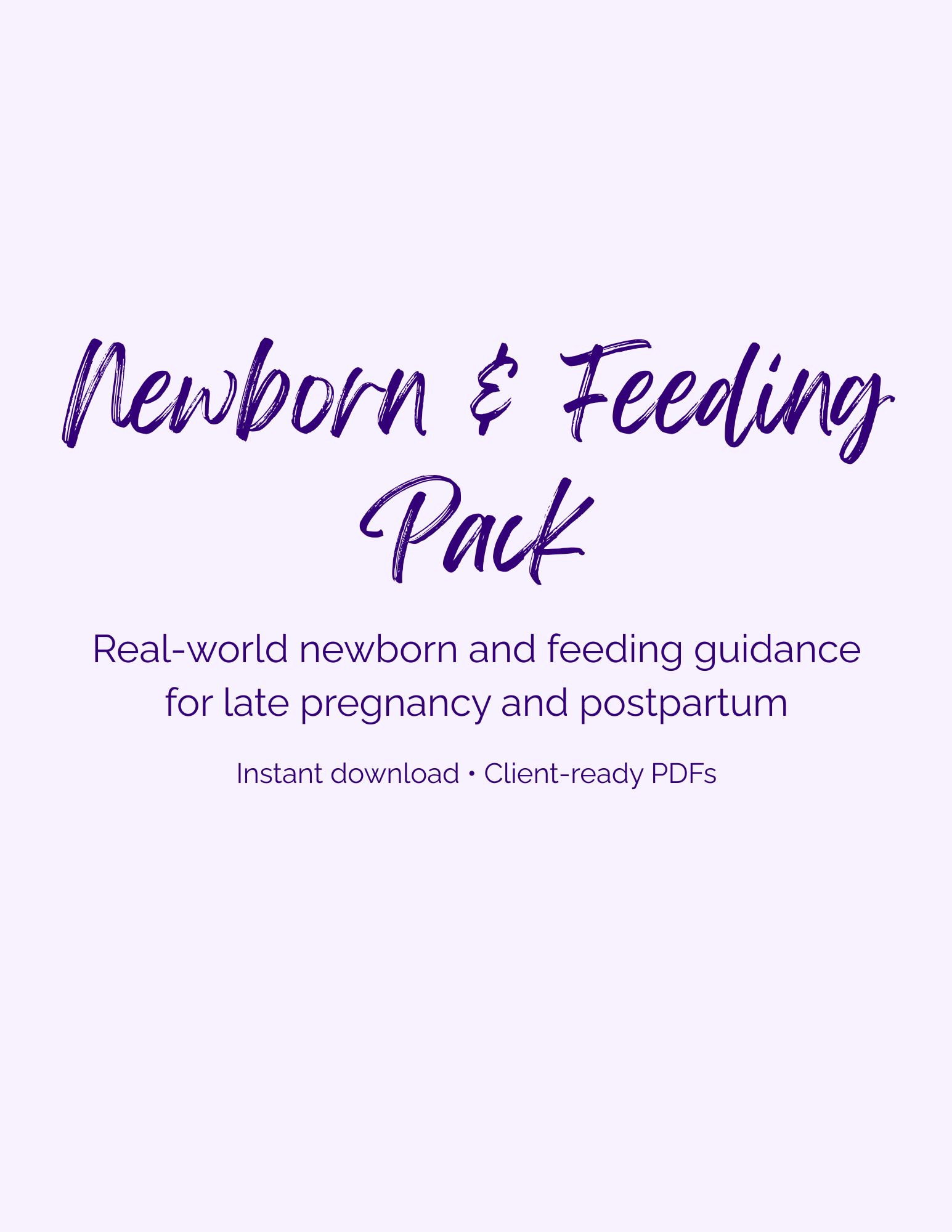 Newborn & Feeding Pack (Professional Use)