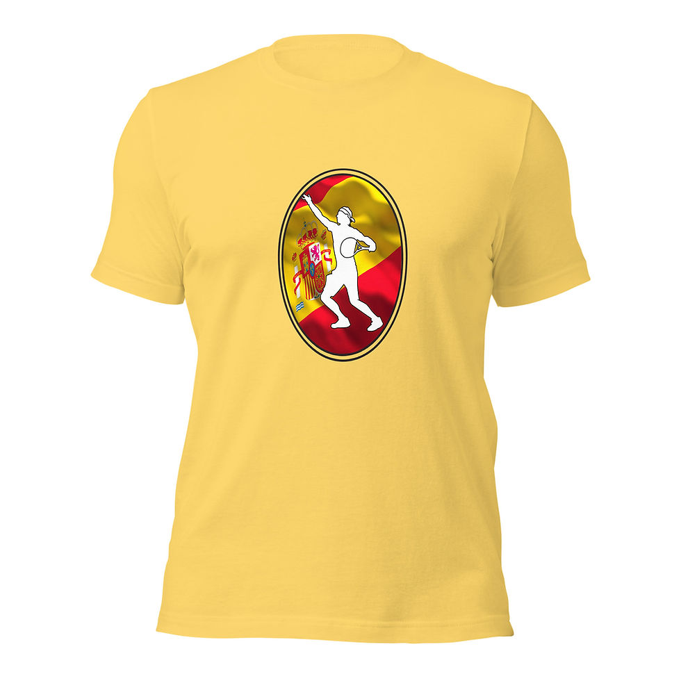 Thumbnail: Rafa Nadal Tennis Spain Flag Racquet Silhouette Unisex Cotton Short Sleeve Shirt