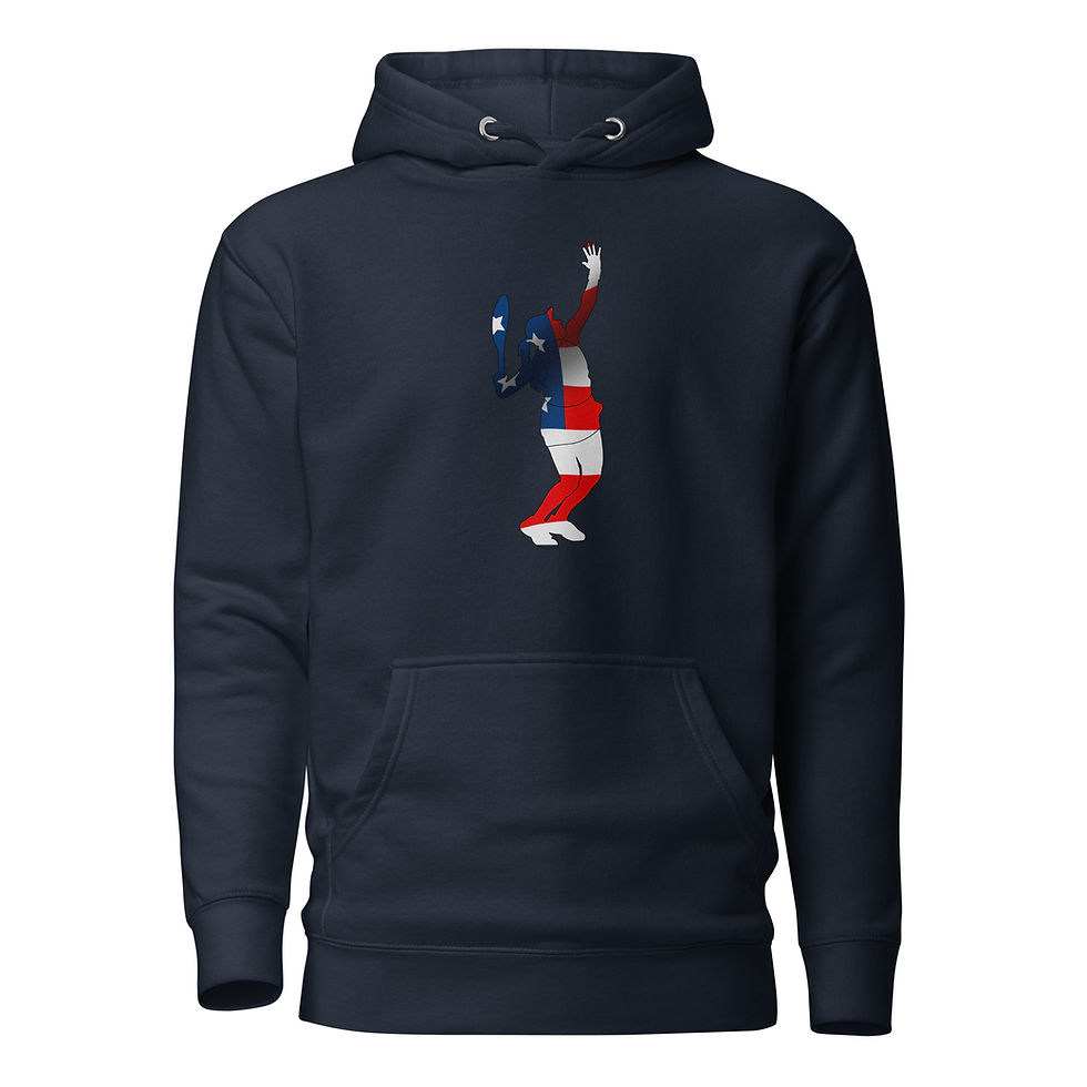 Thumbnail: Jessica Pegula Tennis US Flag Silhouette Unisex Hoodie