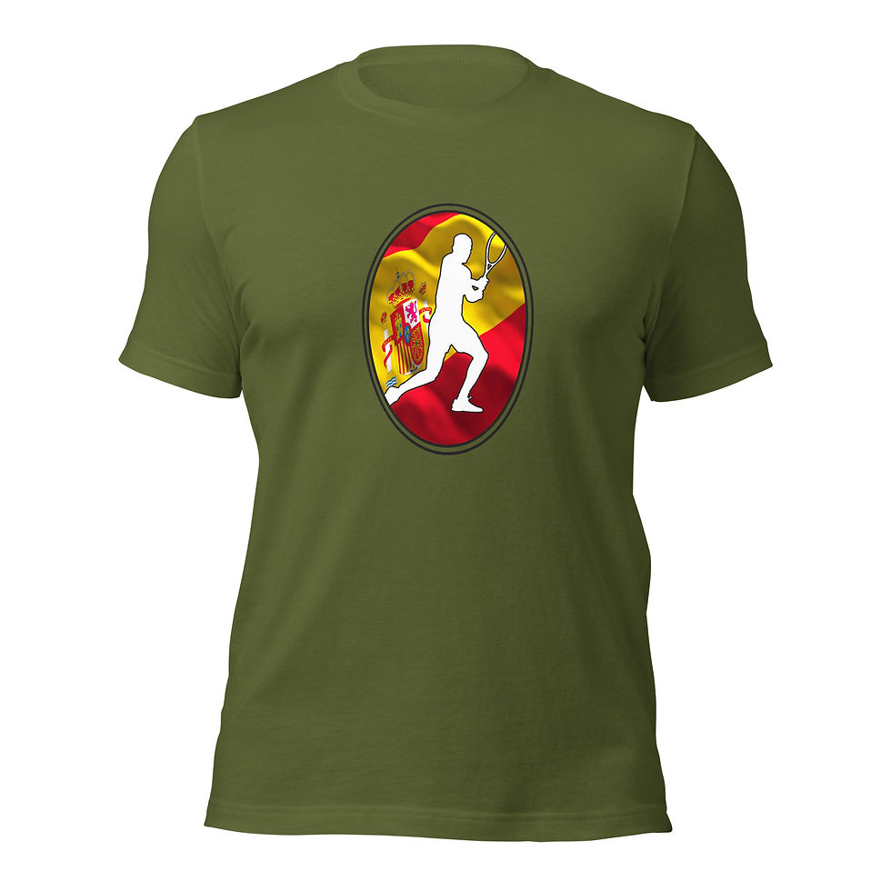 Thumbnail: Carlos Alcaraz Tennis Spain Flag Racquet Silhouette Cotton Short Sleeve Shirt