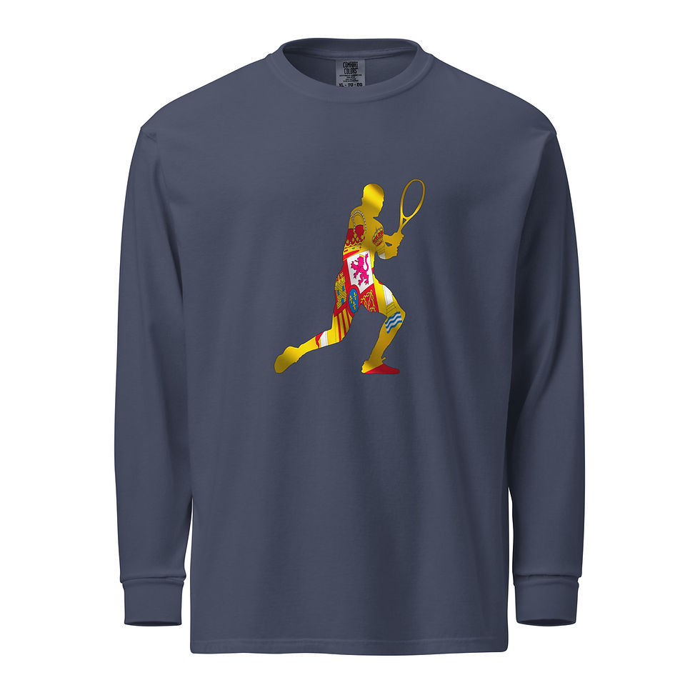Thumbnail: Carlos Alcaraz Tennis Spain Flag Silhouette Heavyweight Long Sleeve Shirt