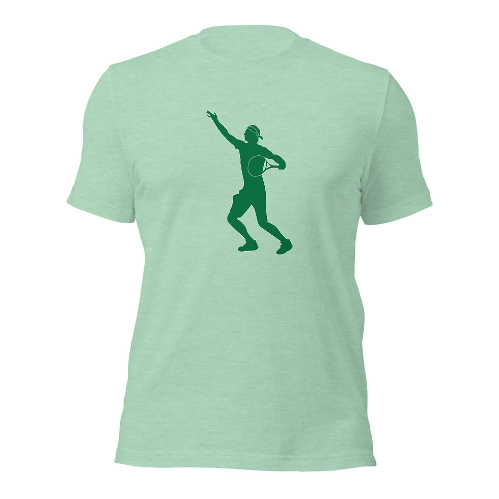 Thumbnail: Rafa Nadal Tennis Green Silhouette Unisex Cotton Short Sleeve Shirt