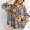 Thumbnail: EASEL Floral Printed Challis Top - Dusty Blue