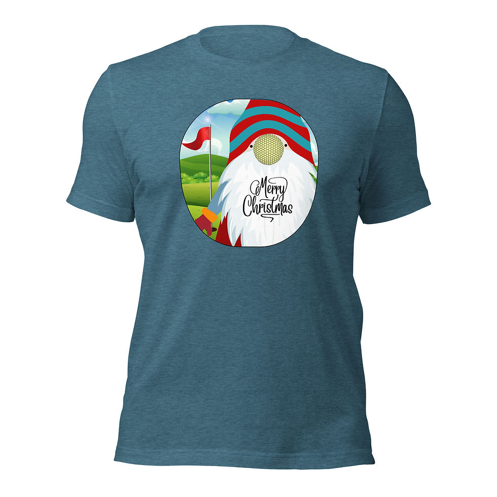 Thumbnail: Golf Gnome Merry Christmas Unisex Cotton Short Sleeve Shirt