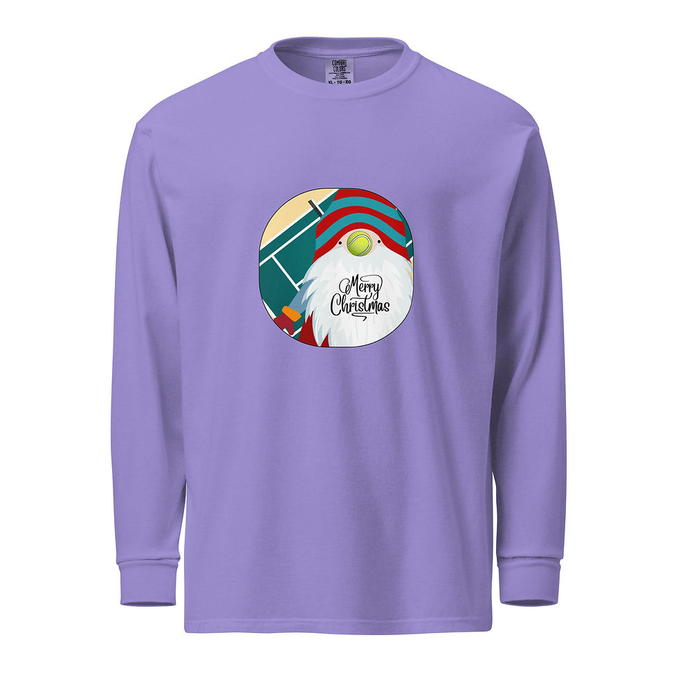 Thumbnail: Tennis Gnome Merry Christmas Unisex Heavyweight Long Sleeve Shirt