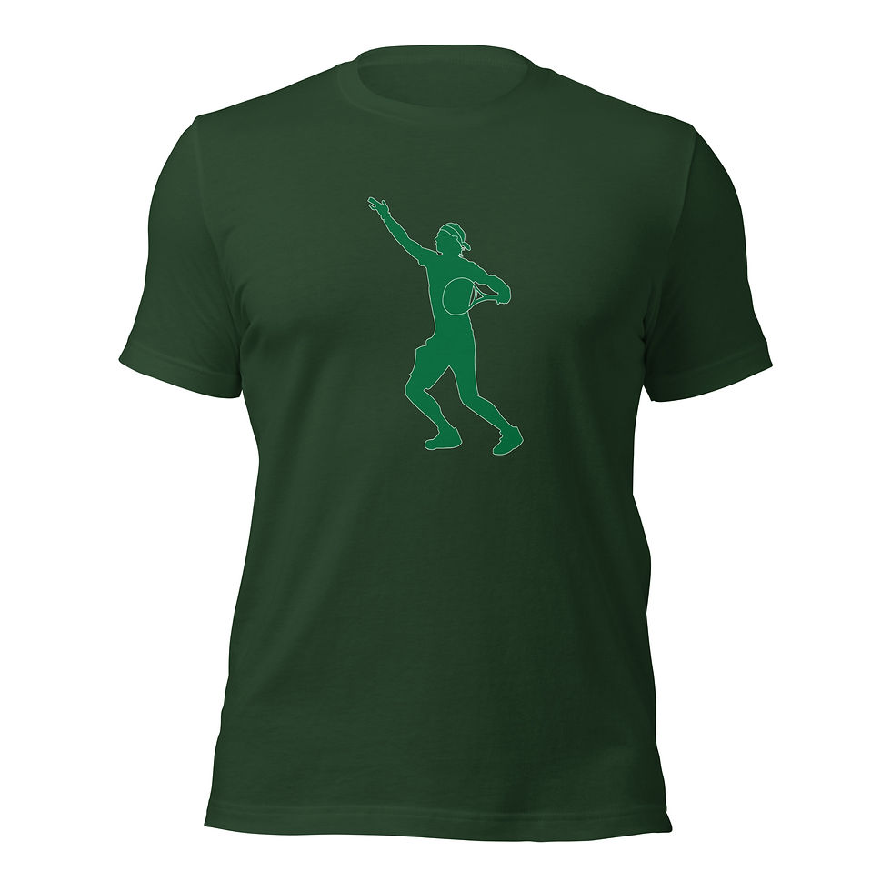 Thumbnail: Rafa Nadal Tennis Green Silhouette Unisex Cotton Short Sleeve Shirt