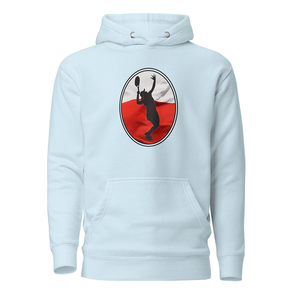 Thumbnail: Iga Swiatek Tennis Serve Poland Flag Racquet Silhouette Unisex Hoodie