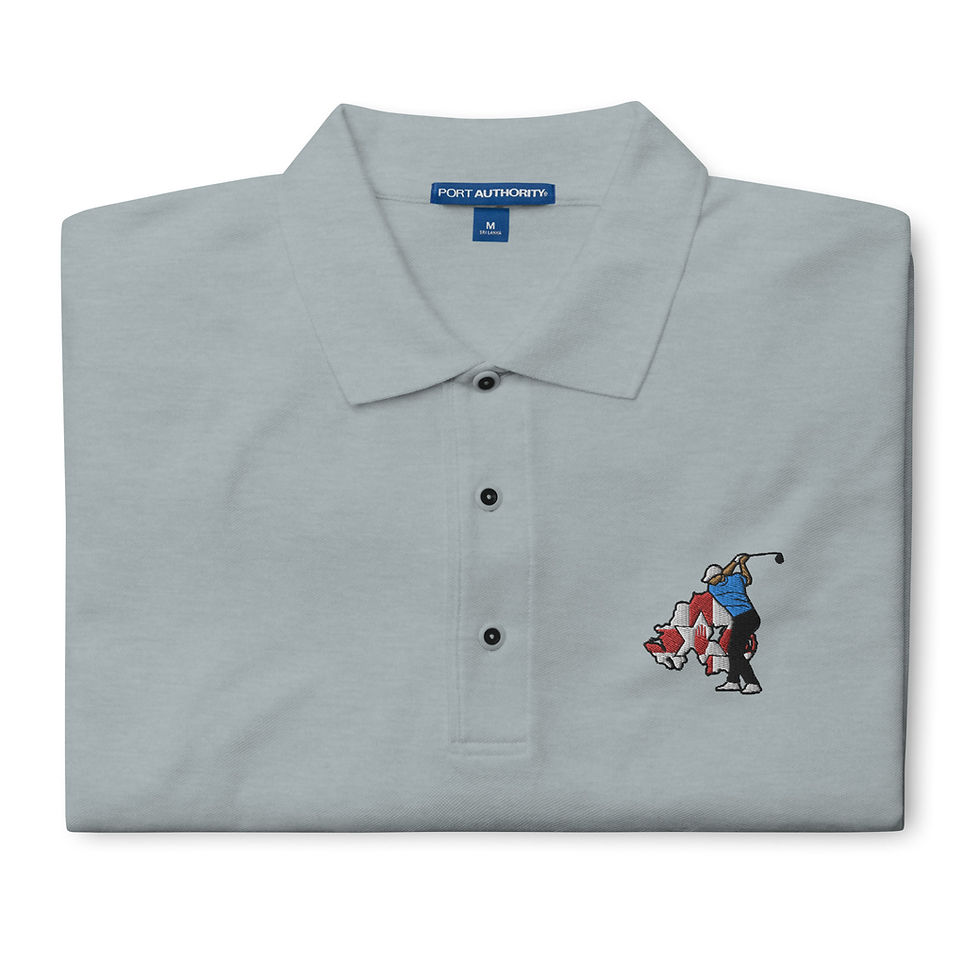 Thumbnail: Rory Mcilroy Golf & Northern Ireland Silhouette Men's Premium Polo Shirt