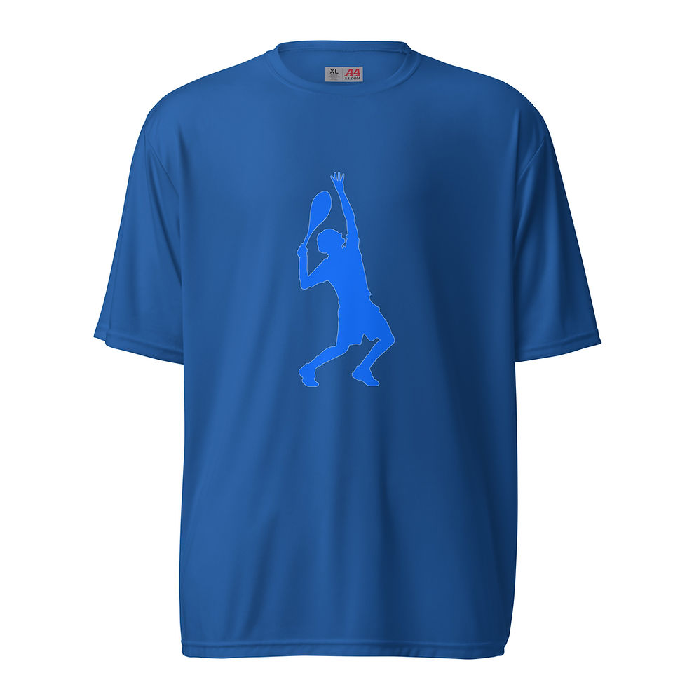 Thumbnail: Roger Federer Tennis Blue Silhouette Unisex Performance Crew Neck T-shirt