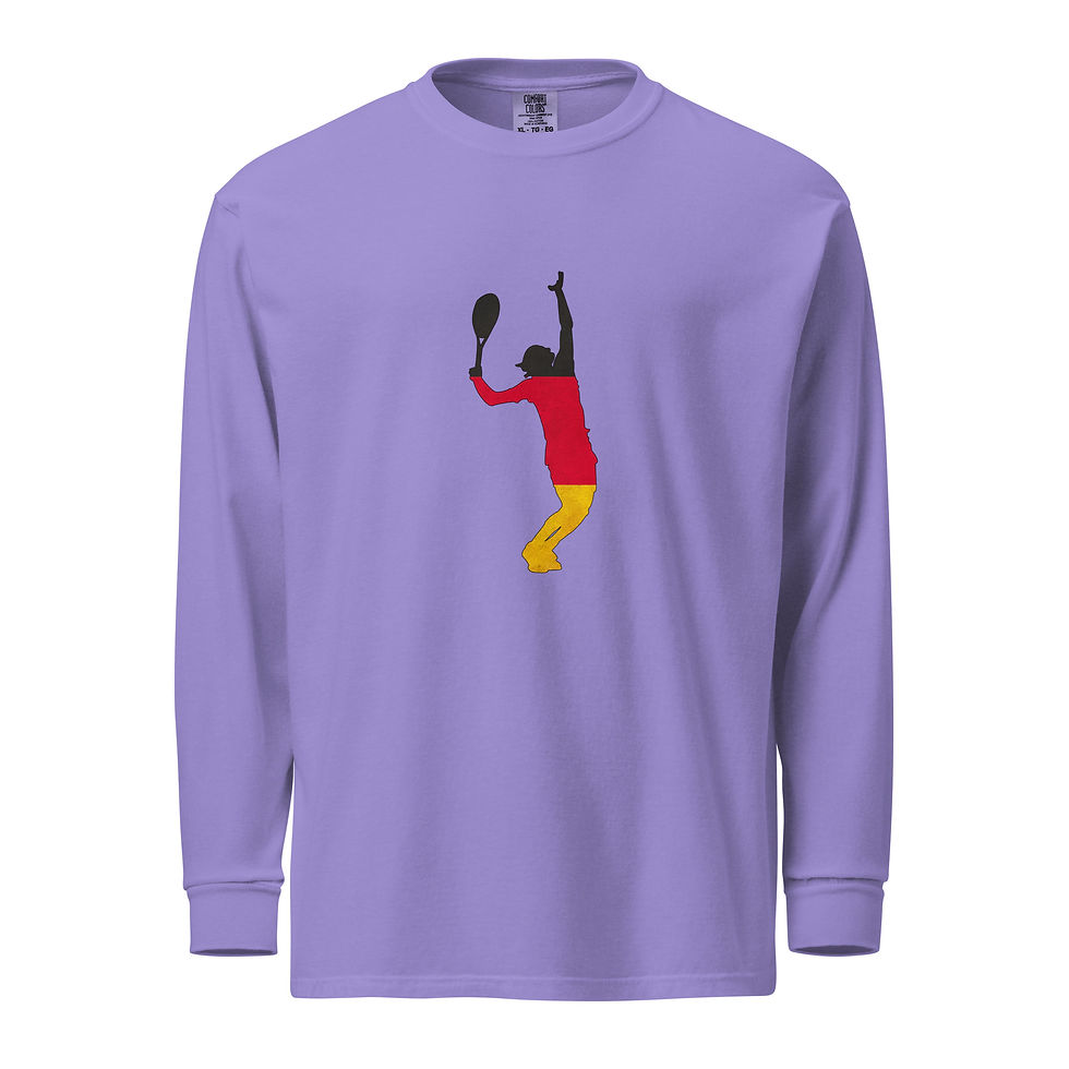Thumbnail: Alexander Zverev Tennis Germany Flag Silhouette Heavyweight Long Sleeve Shirt