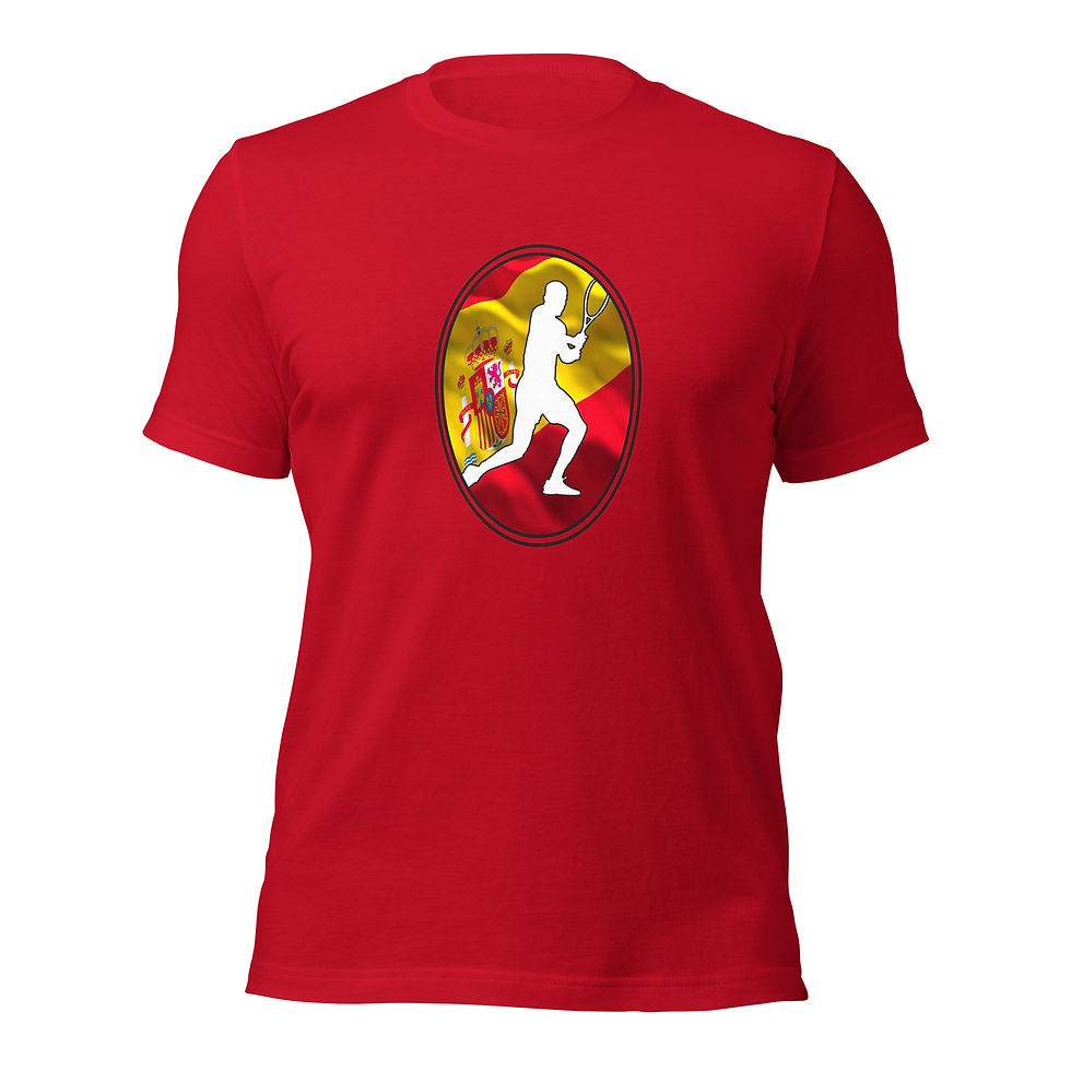 Thumbnail: Carlos Alcaraz Tennis Spain Flag Racquet Silhouette Cotton Short Sleeve Shirt