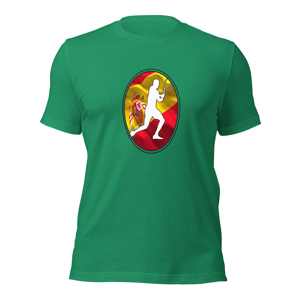 Thumbnail: Carlos Alcaraz Tennis Spain Flag Racquet Silhouette Cotton Short Sleeve Shirt