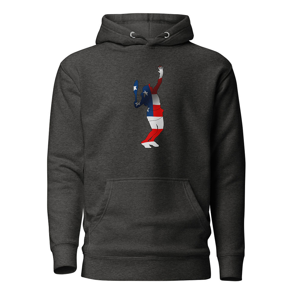 Thumbnail: Jessica Pegula Tennis US Flag Silhouette Unisex Hoodie