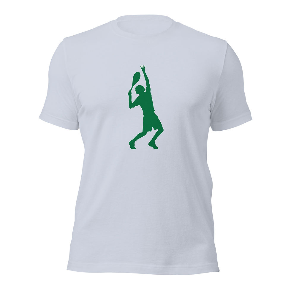 Thumbnail: Federer Tennis Green Silhouette Unisex Cotton Short Sleeve Shirt 