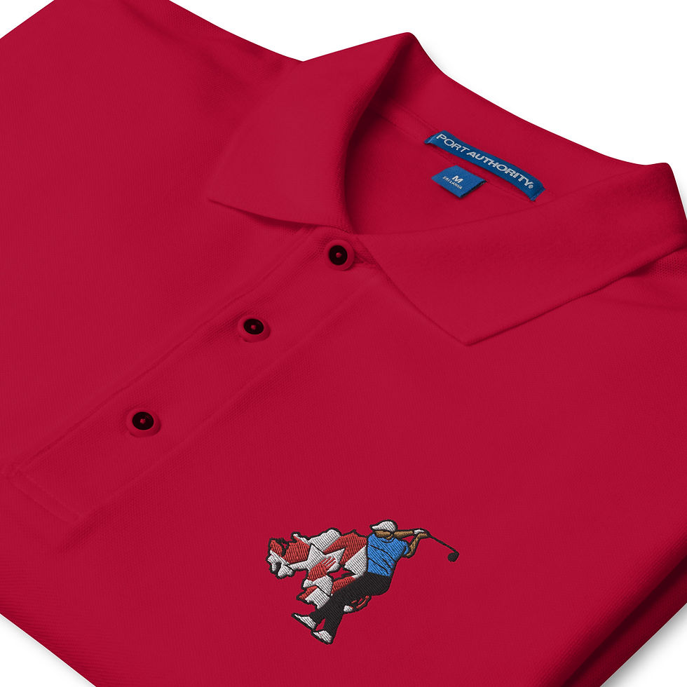 Thumbnail: Rory Mcilroy Golf & Northern Ireland Silhouette Men's Premium Polo Shirt