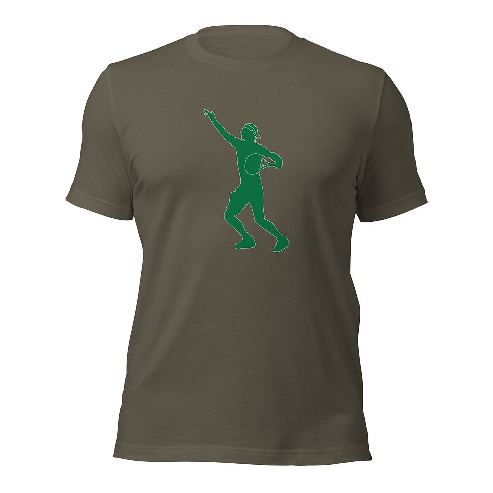 Thumbnail: Rafa Nadal Tennis Green Silhouette Unisex Cotton Short Sleeve Shirt