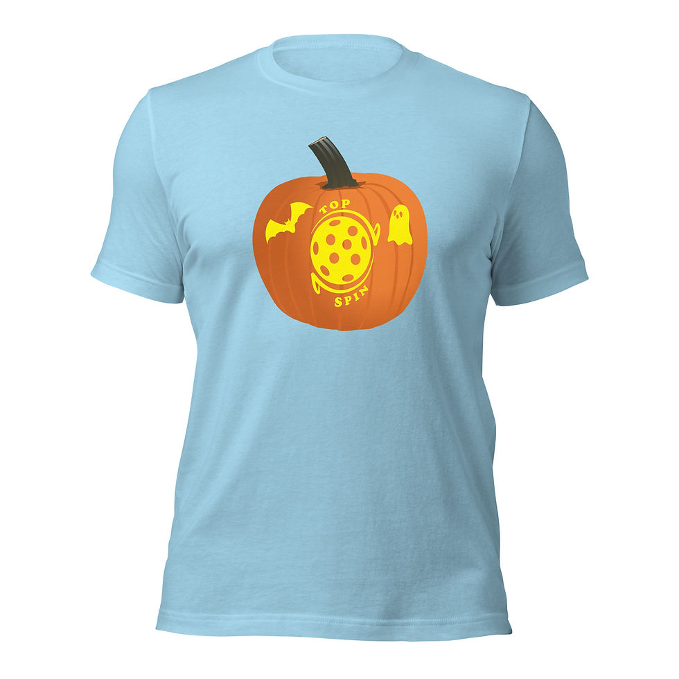 Thumbnail: Pickle Ball Top Spin Jack O' Lantern Cotton Short Sleeve Shirt