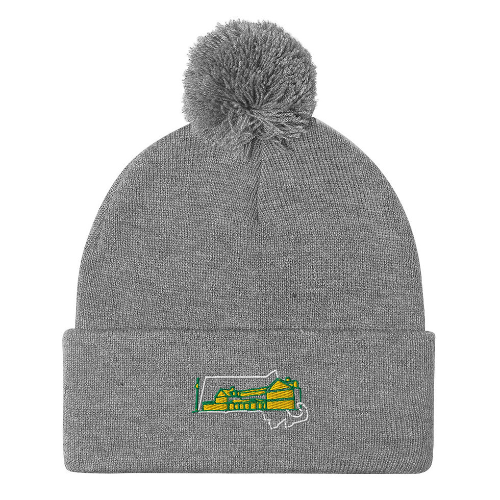 Thumbnail: The Country Club Brookline Clubhouse MA Wht Border Pom-Pom Beanie