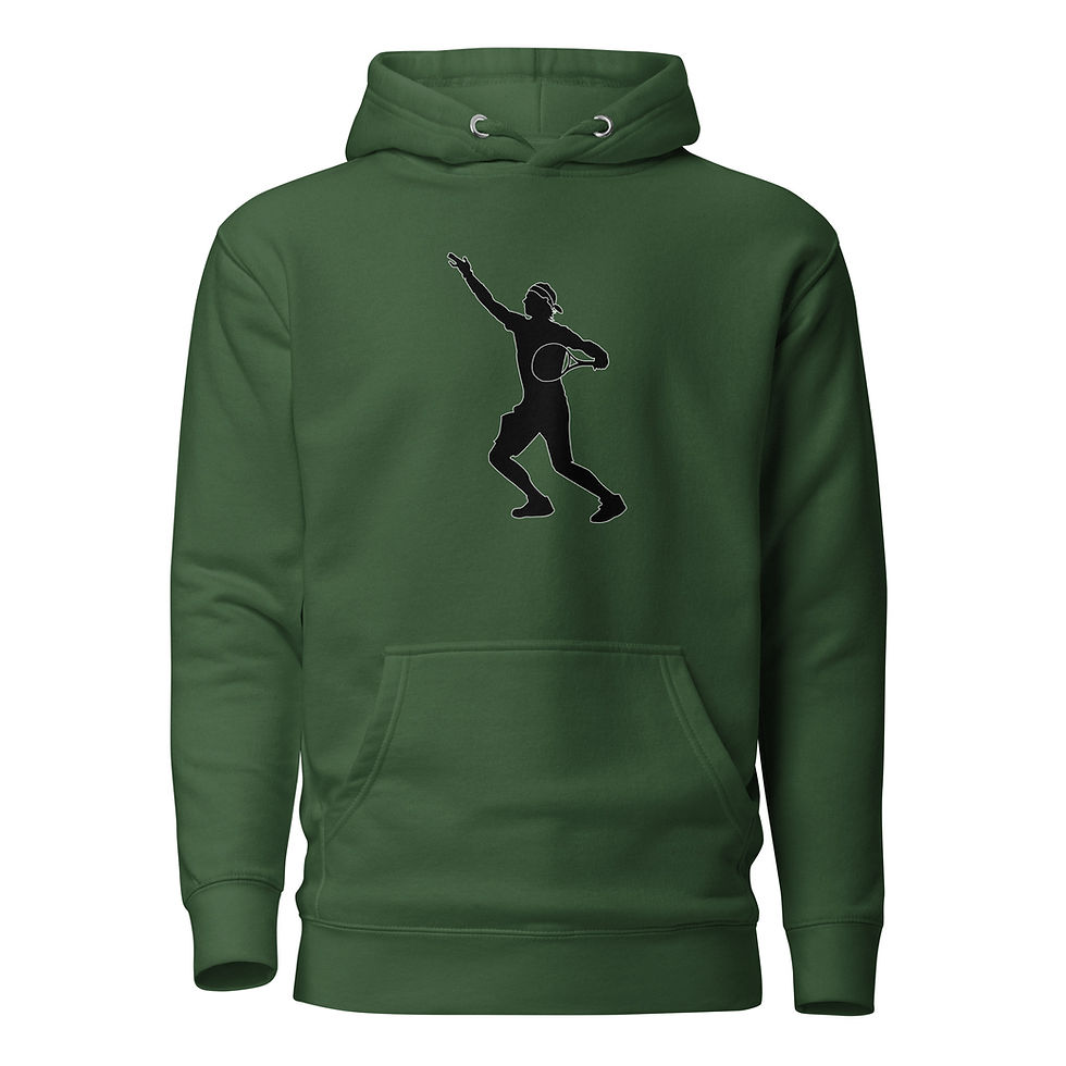 Thumbnail: Rafa Nadal Tennis Black Silhouette Unisex Hoodie