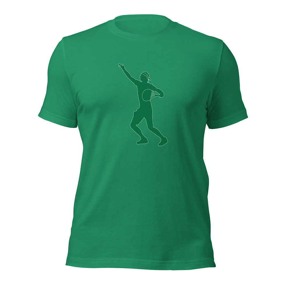 Thumbnail: Rafa Nadal Tennis Green Silhouette Unisex Cotton Short Sleeve Shirt