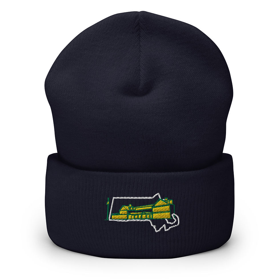 Thumbnail: The Country Club Brookline Clubhouse MA Wht Border Cuffed Beanie
