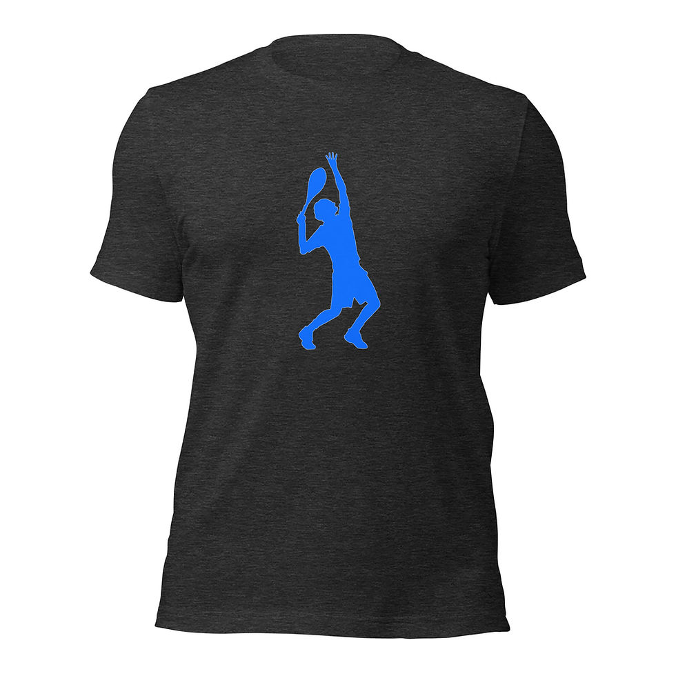 Thumbnail: Federer Tennis Blue Silhouette Unisex Cotton Short Sleeve Shirt