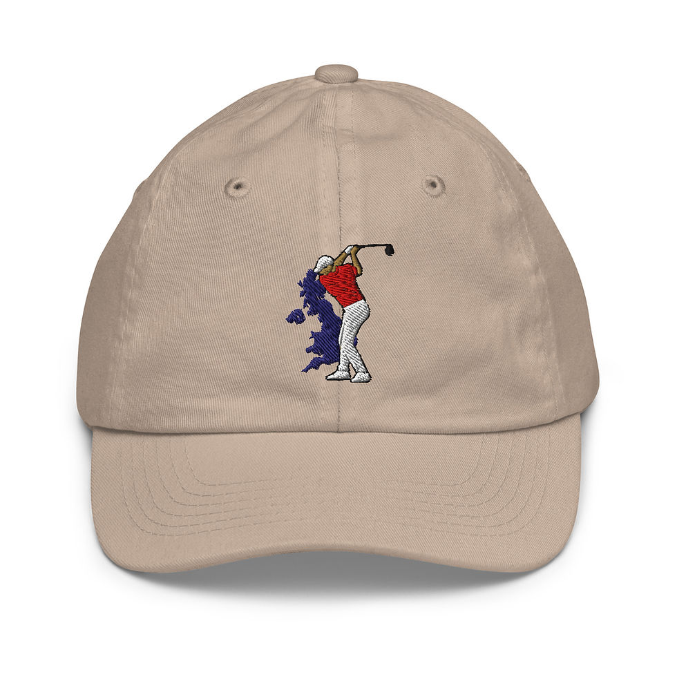 Thumbnail: Rory Mcilroy Golf & United Kingdom Silhouette Youth Baseball Adjustable Cap