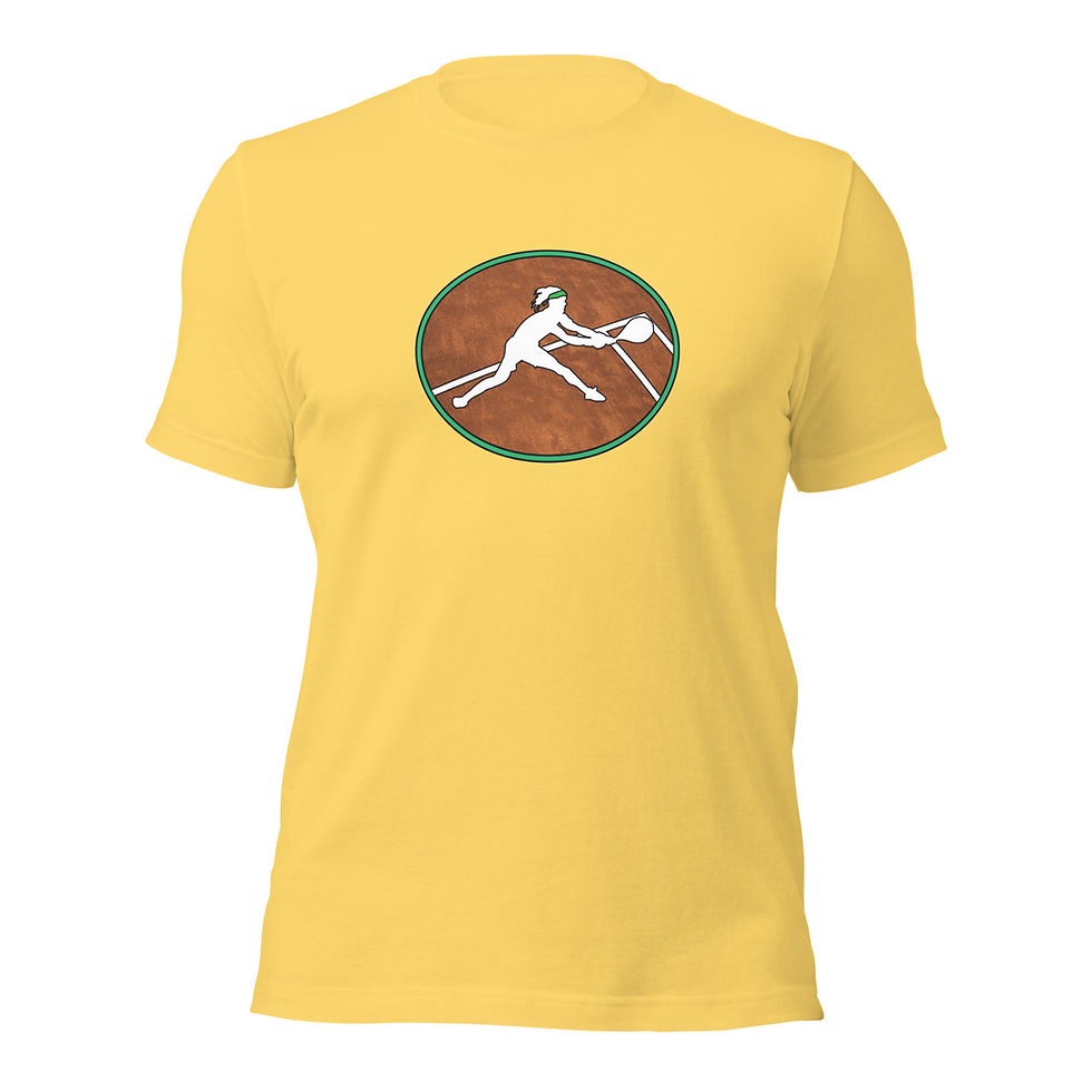 Thumbnail: Tennis Player Backhand Slide Clay Court Silhouette Cotton Short Sleeve Shirt