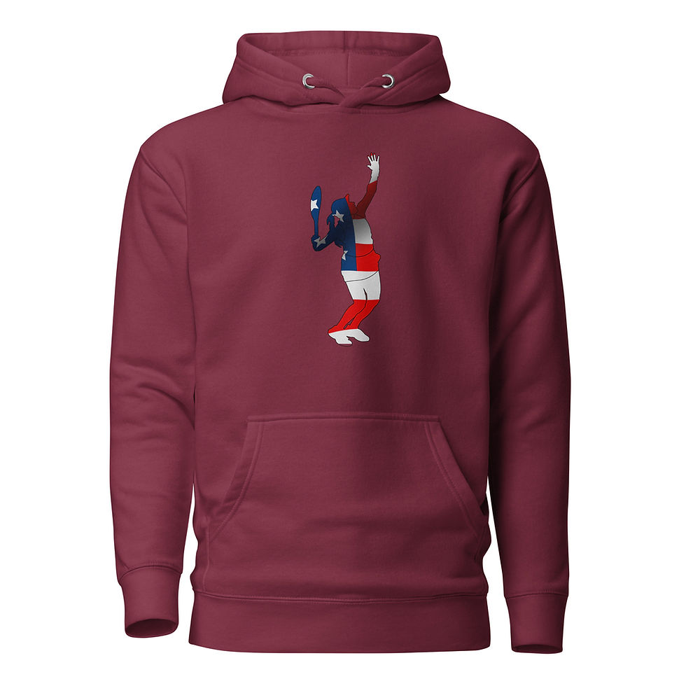 Thumbnail: Jessica Pegula Tennis US Flag Silhouette Unisex Hoodie