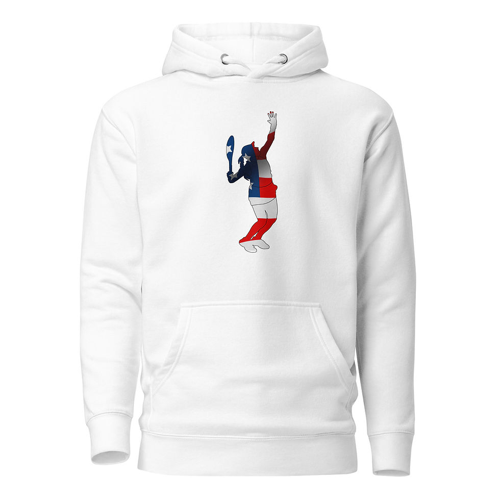 Thumbnail: Jessica Pegula Tennis US Flag Silhouette Unisex Hoodie