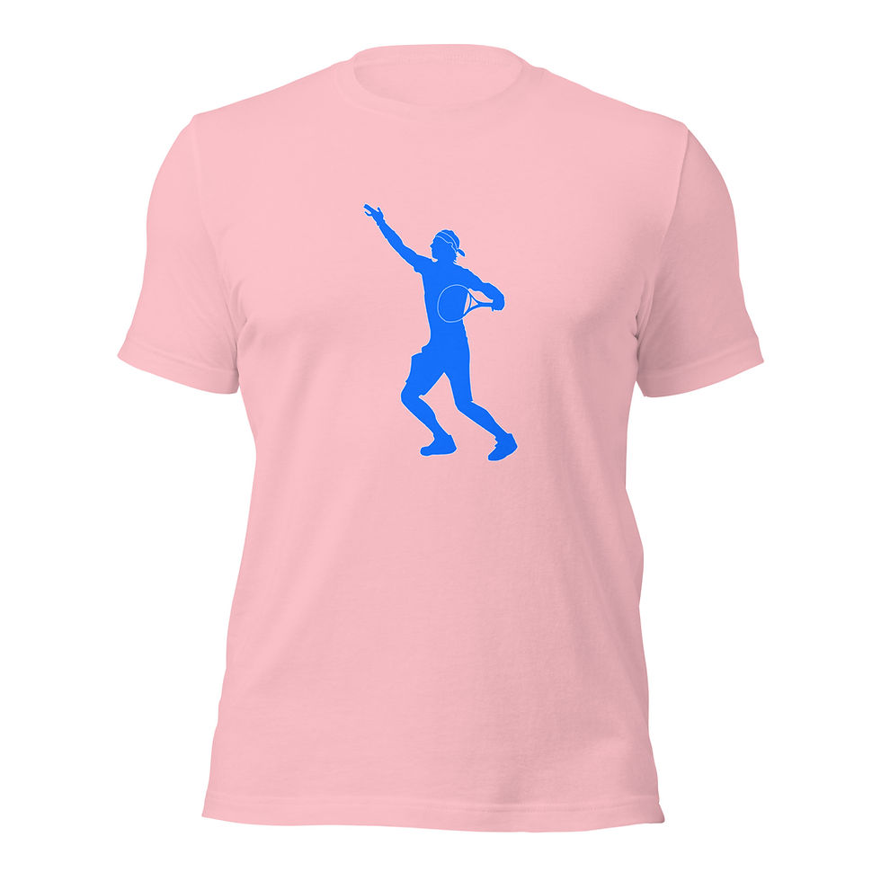 Thumbnail: Rafa Nadal Tennis Blue Silhouette Unisex Cotton Short Sleeve Shirt