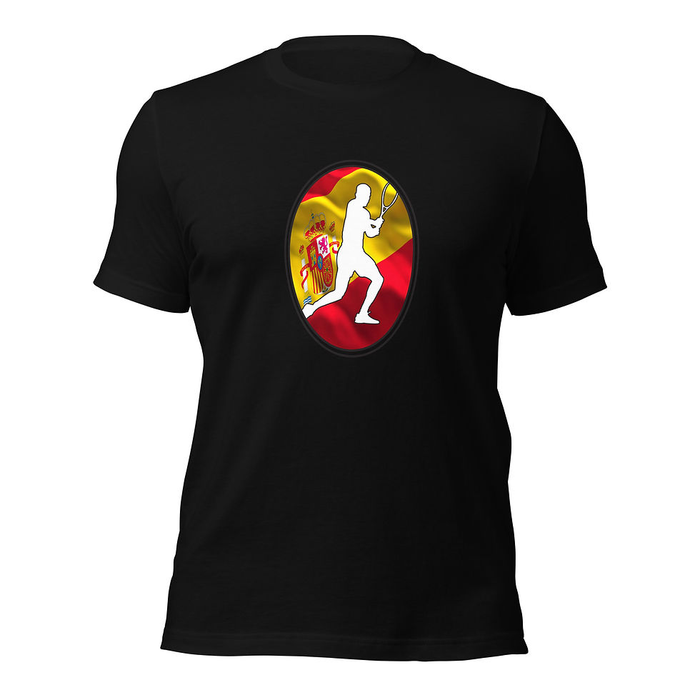 Thumbnail: Carlos Alcaraz Tennis Spain Flag Racquet Silhouette Cotton Short Sleeve Shirt