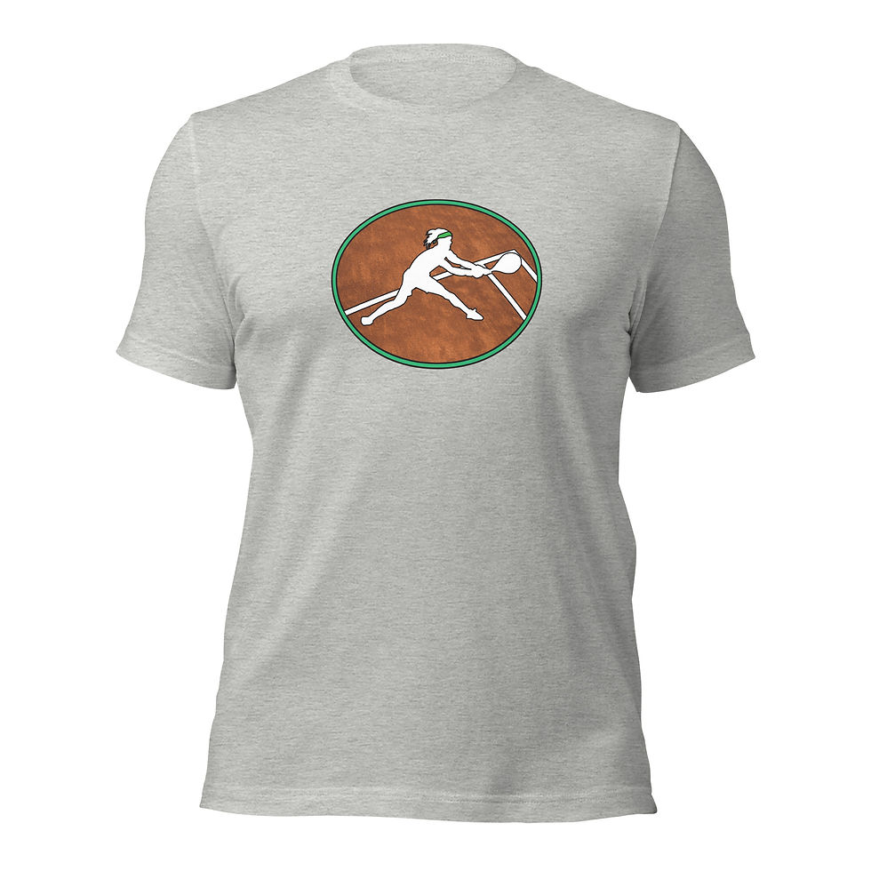 Thumbnail: Tennis Player Backhand Slide Clay Court Silhouette Cotton Short Sleeve Shirt