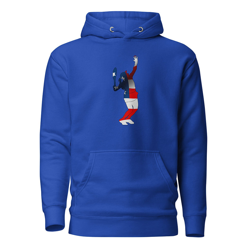 Thumbnail: Jessica Pegula Tennis US Flag Silhouette Unisex Hoodie