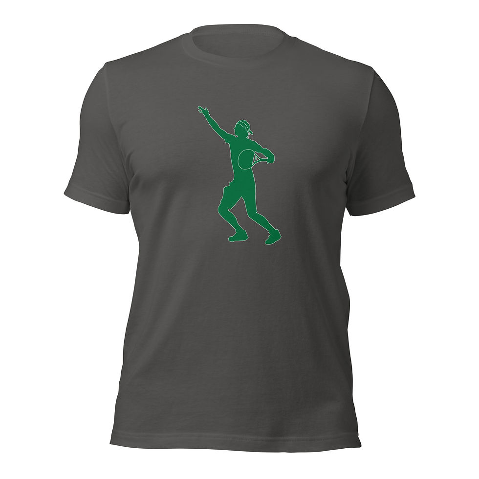 Thumbnail: Rafa Nadal Tennis Green Silhouette Unisex Cotton Short Sleeve Shirt