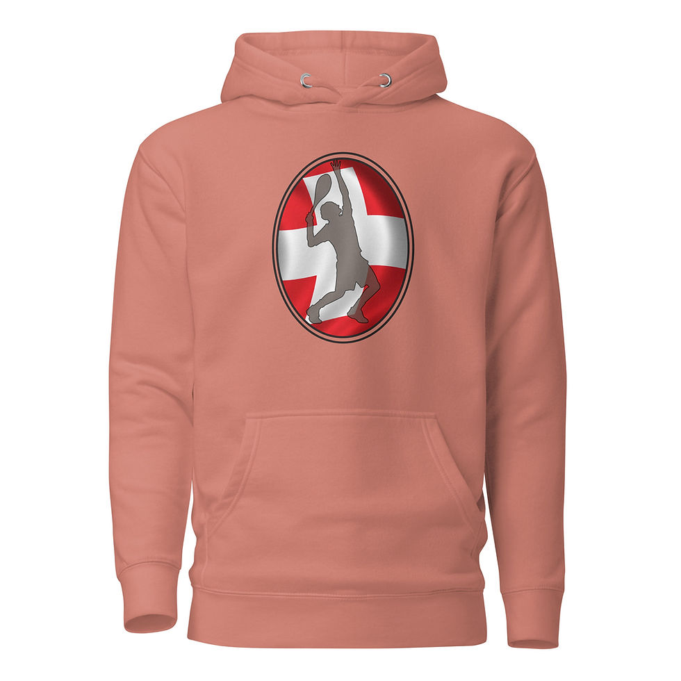 Thumbnail: Roger Federer Tennis Switzerland Flag Racquet Silhouette Unisex Hoodie